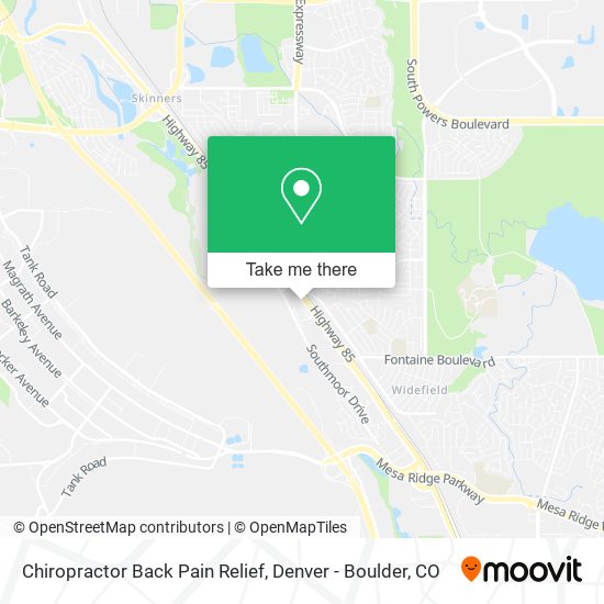 Chiropractor Back Pain Relief map