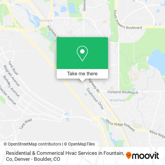 Residential & Commerical Hvac Services in Fountain, Co map