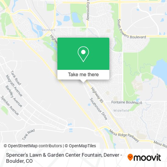 Mapa de Spencer's Lawn & Garden Center Fountain