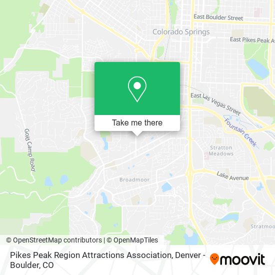 Mapa de Pikes Peak Region Attractions Association