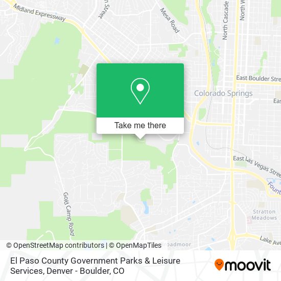 El Paso County Government Parks & Leisure Services map