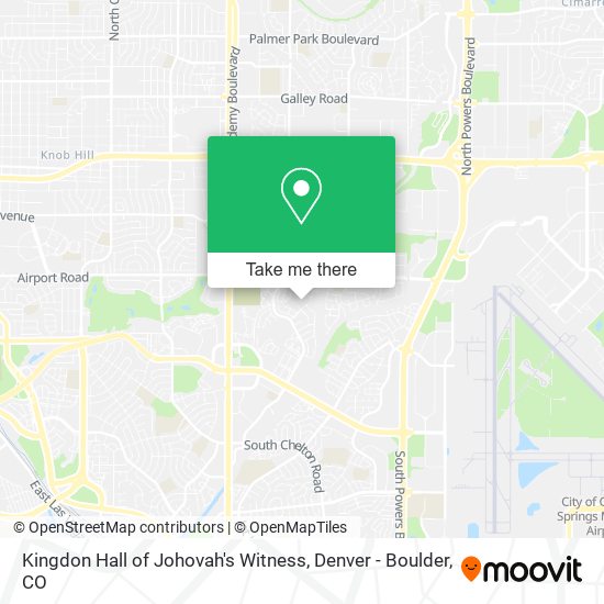 Kingdon Hall of Johovah's Witness map