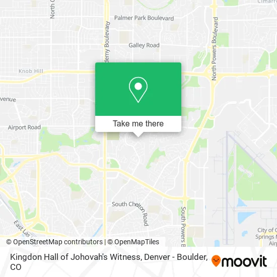 Kingdon Hall of Johovah's Witness map