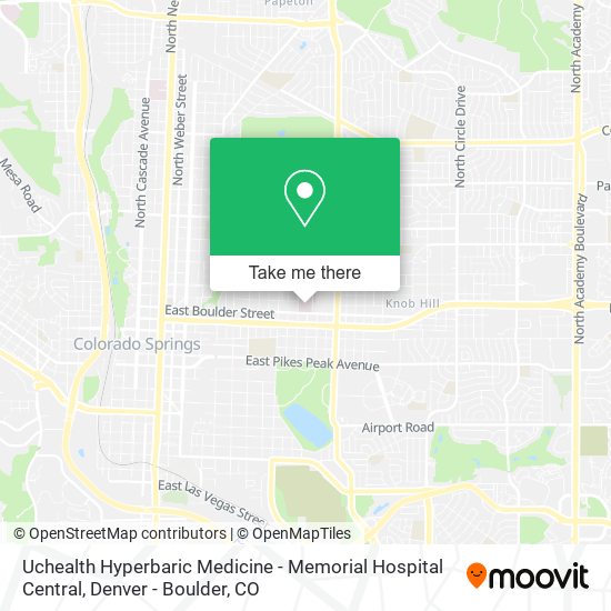 Mapa de Uchealth Hyperbaric Medicine - Memorial Hospital Central