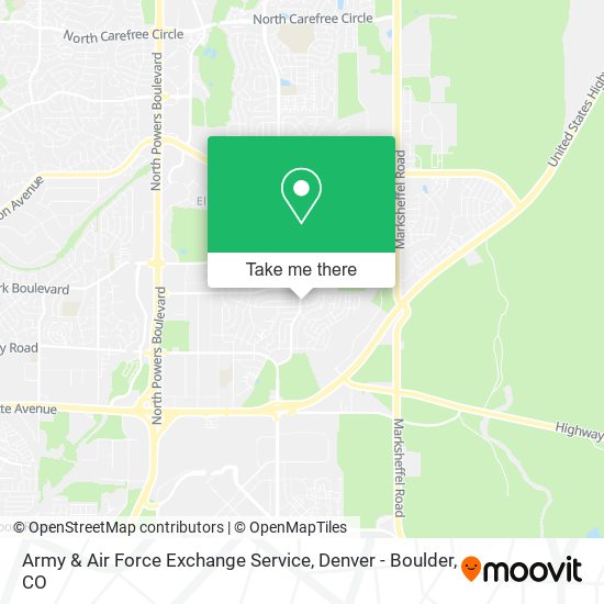 Mapa de Army & Air Force Exchange Service