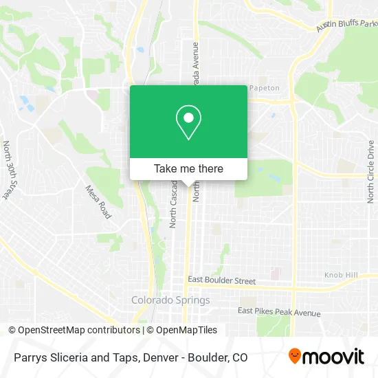 Parrys Sliceria and Taps map