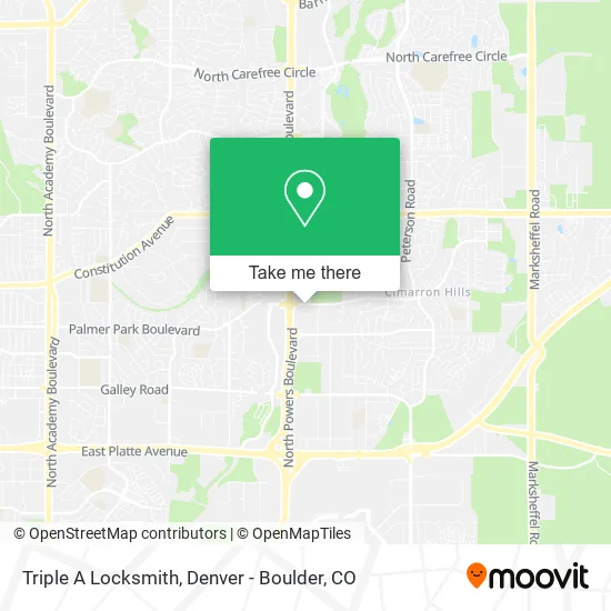 Triple A Locksmith map