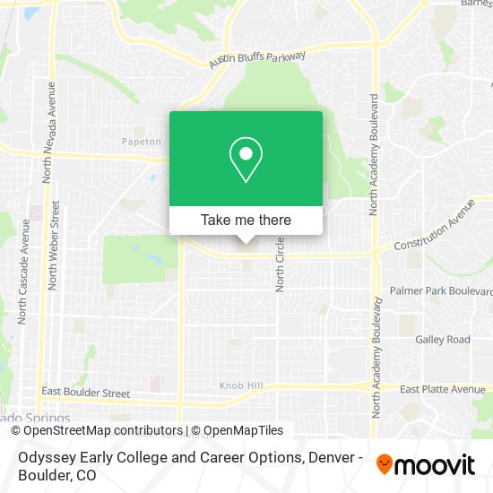 Odyssey Early College and Career Options map