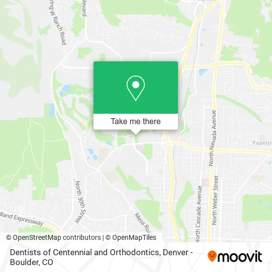Dentists of Centennial and Orthodontics map