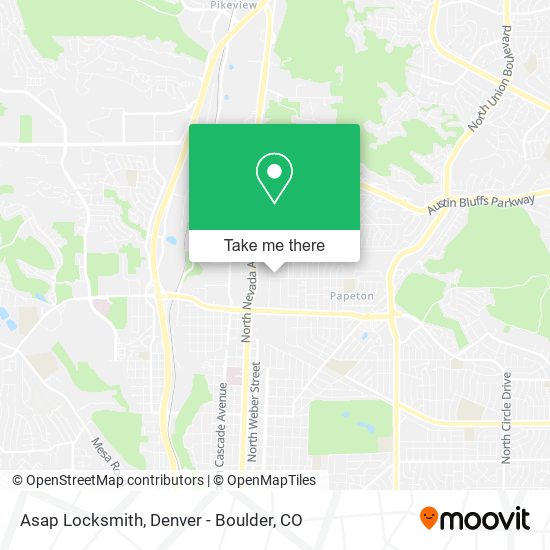 Mapa de Asap Locksmith
