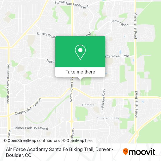 Air Force Academy Santa Fe Biking Trail map