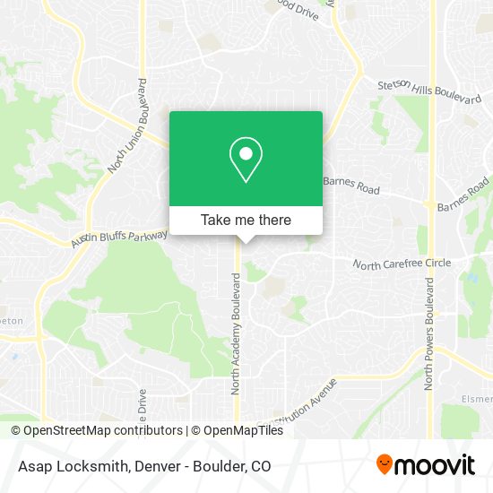 Mapa de Asap Locksmith