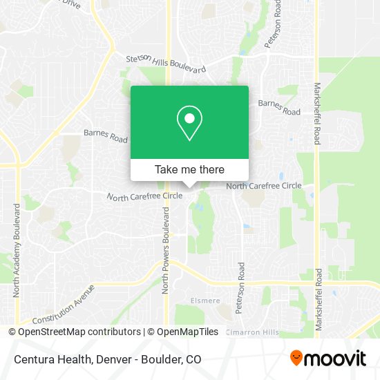 Centura Health map
