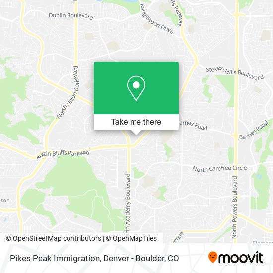 Mapa de Pikes Peak Immigration