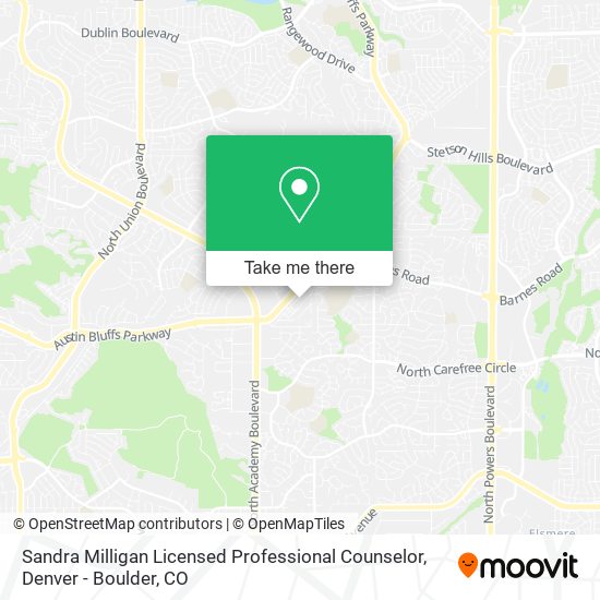 Sandra Milligan Licensed Professional Counselor map