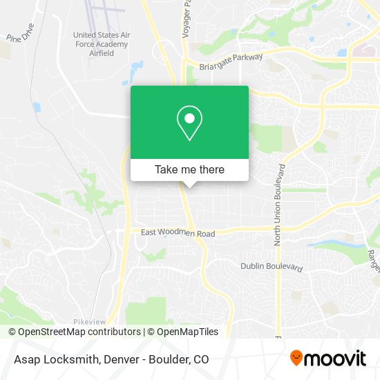 Mapa de Asap Locksmith