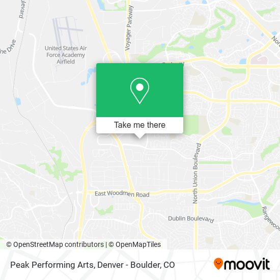Peak Performing Arts map