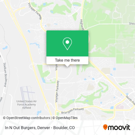 In N Out Burgers map