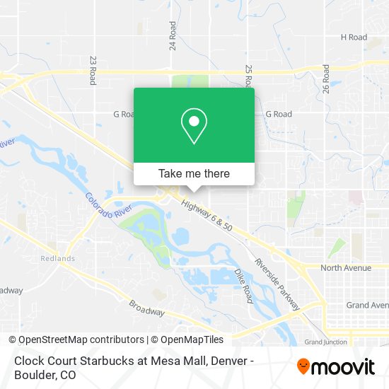 Mapa de Clock Court Starbucks at Mesa Mall