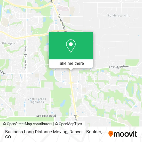 Business Long Distance Moving map