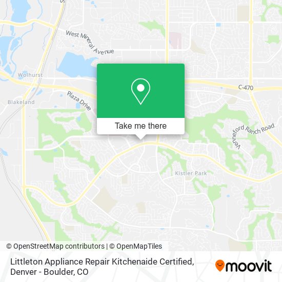 Mapa de Littleton Appliance Repair Kitchenaide Certified