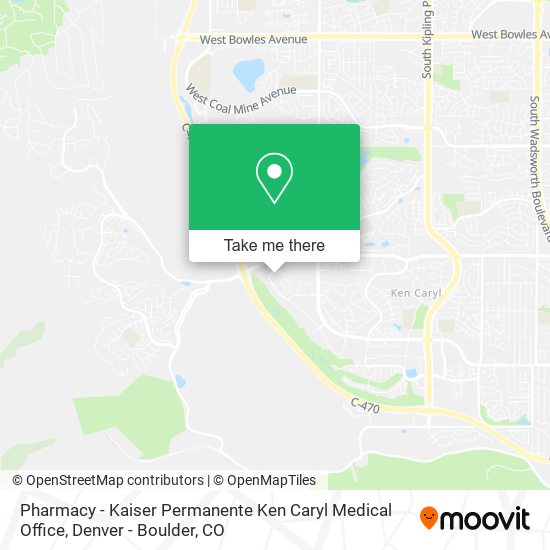 Pharmacy - Kaiser Permanente Ken Caryl Medical Office map