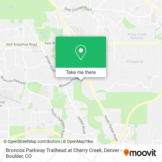 Broncos Parkway Trailhead at Cherry Creek map
