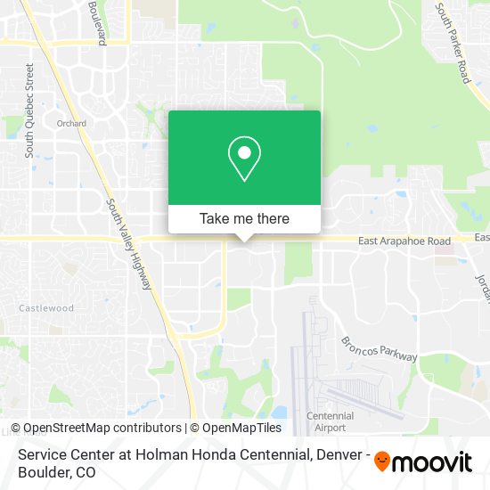 Service Center at Holman Honda Centennial map
