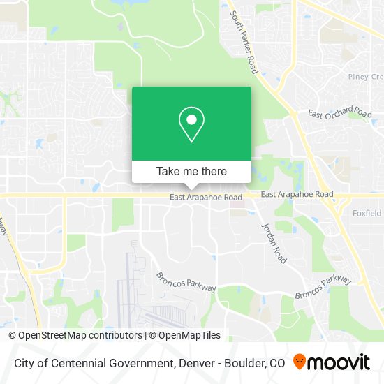 Mapa de City of Centennial Government