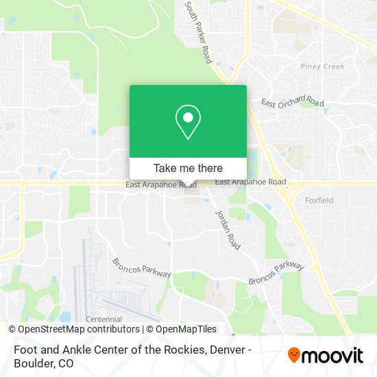 Foot and Ankle Center of the Rockies map