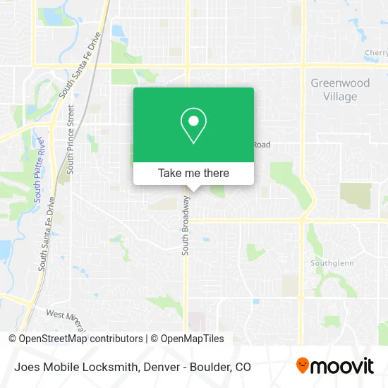 Joes Mobile Locksmith map