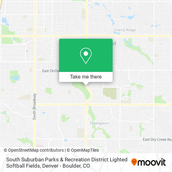 South Suburban Parks & Recreation District Lighted Softball Fields map