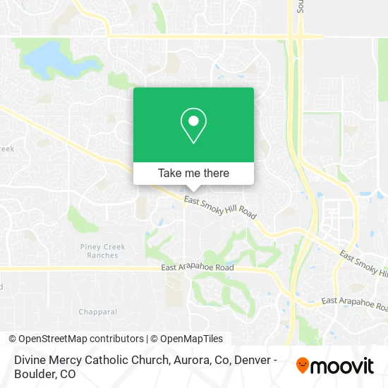 Divine Mercy Catholic Church, Aurora, Co map