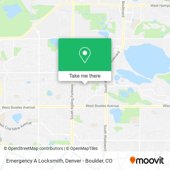 Mapa de Emergency A Locksmith