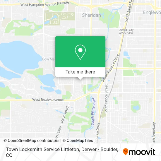 Town Locksmith Service Littleton map
