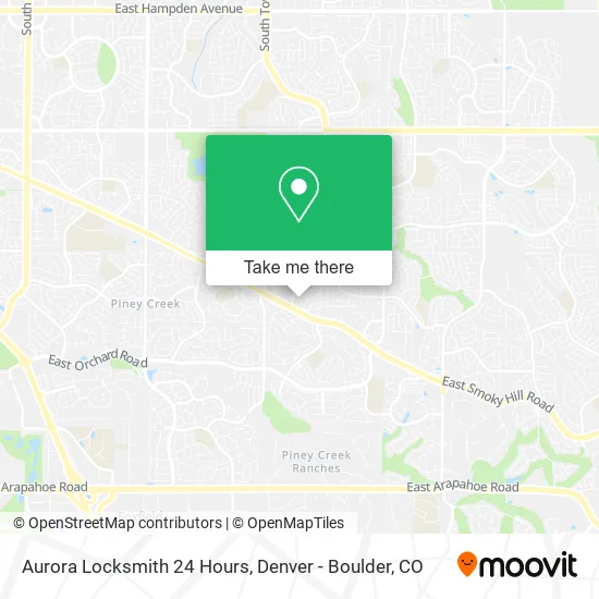 Aurora Locksmith 24 Hours map