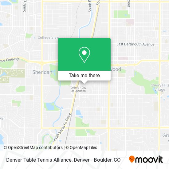 Mapa de Denver Table Tennis Alliance