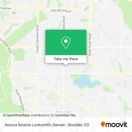 Aurora Source Locksmith map