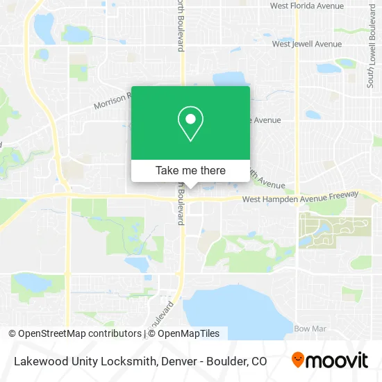 Lakewood Unity Locksmith map