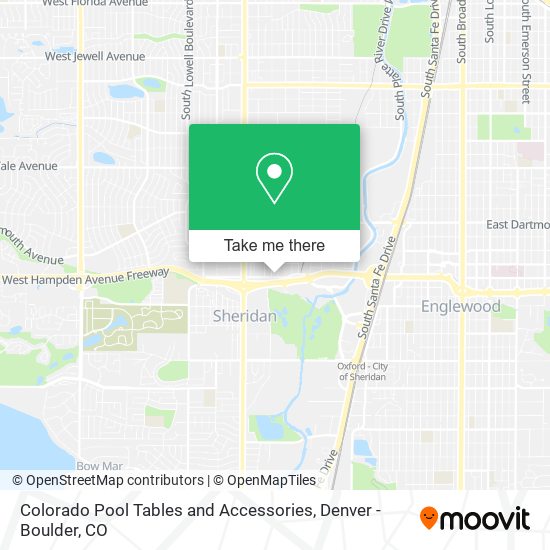 Colorado Pool Tables and Accessories map
