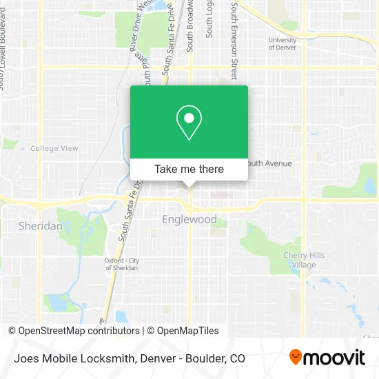 Joes Mobile Locksmith map