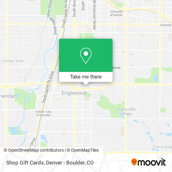 Mapa de Shop Gift Cards