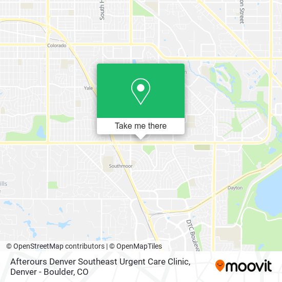 Afterours Denver Southeast Urgent Care Clinic map