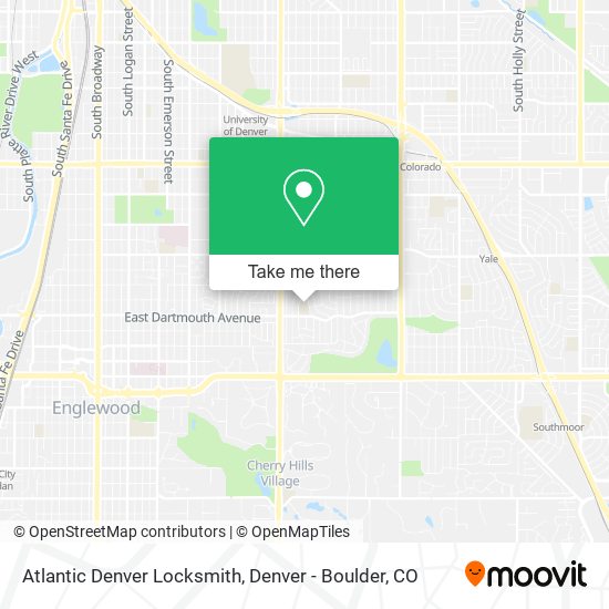 Atlantic Denver Locksmith map