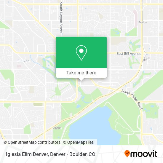Iglesia Elim Denver map
