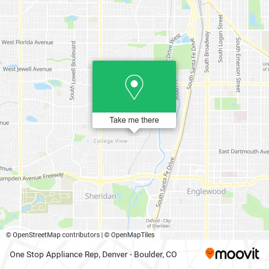 One Stop Appliance Rep map