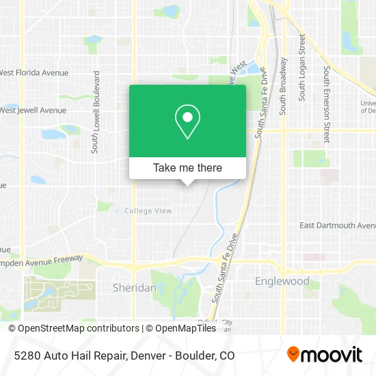 5280 Auto Hail Repair map