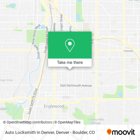 Auto Locksmith In Denver map