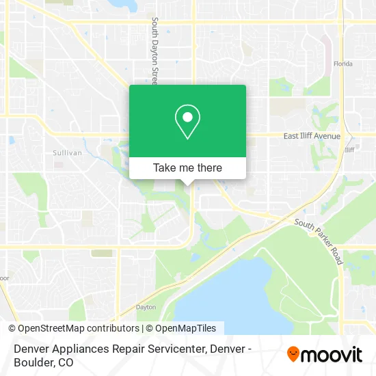 Denver Appliances Repair Servicenter map