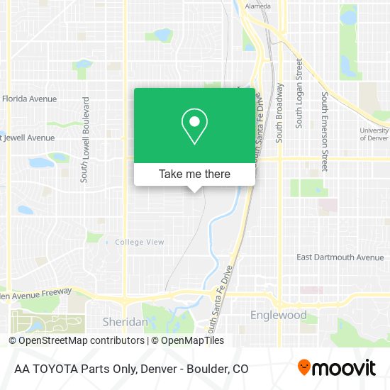 AA TOYOTA Parts Only map